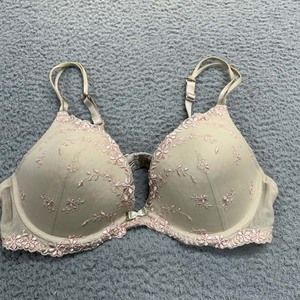 Ambrielle Bra 36C Plunge Sexy Floral Bow